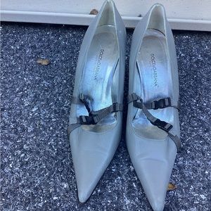 Dolce & Gabbana Woman's 39/9  Black Leather 3" High Heels Shoes